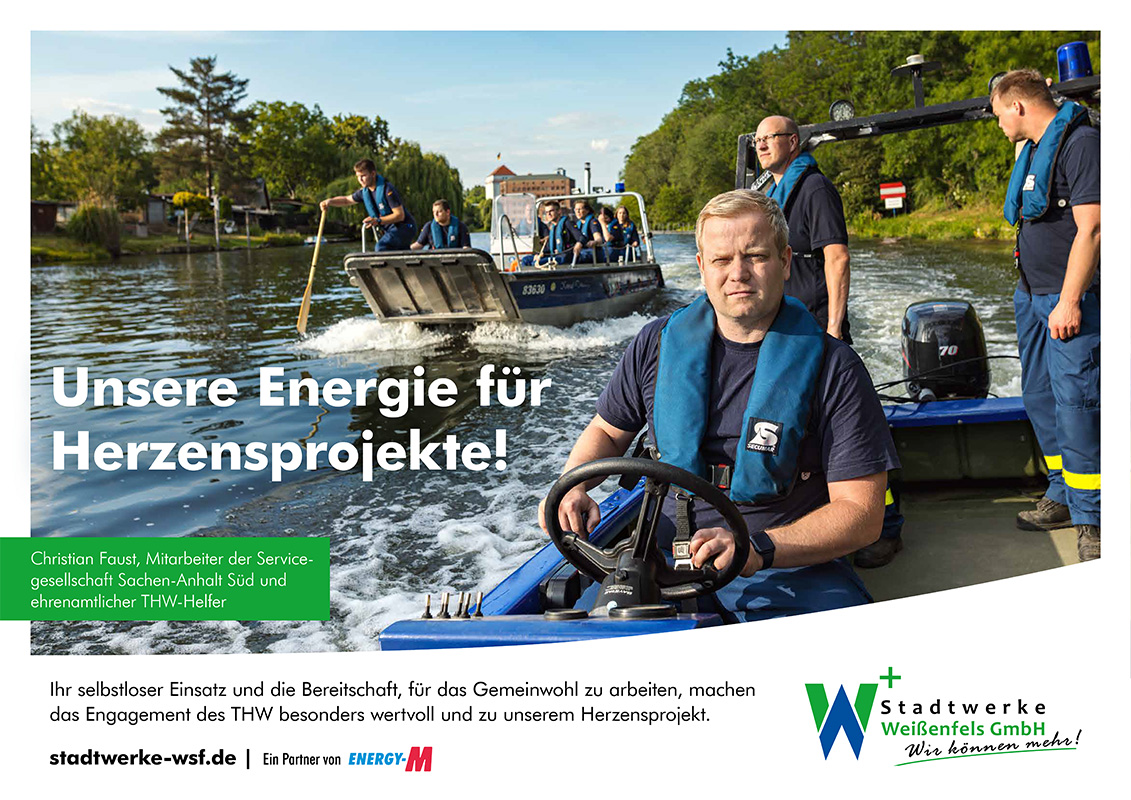 Kampagnenmotiv der THW Kampagne - Wasserrettungseinsatz